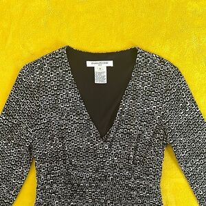 Evan Picone Black and White Geometric Dress